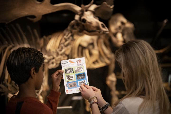 Kids playing a scavenger hunt